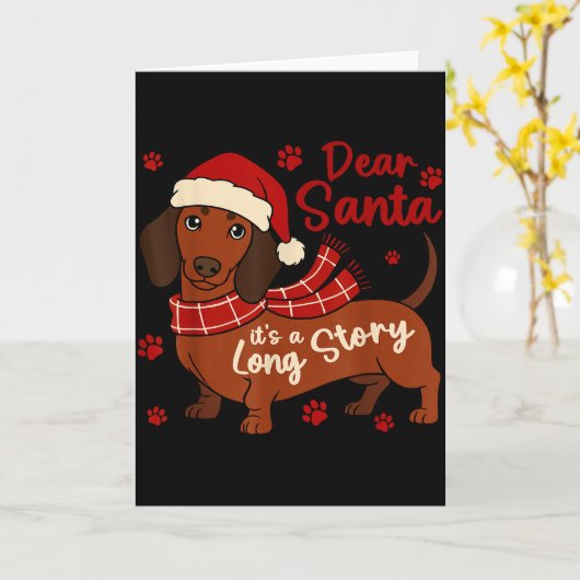Dachshund Hond Beste Kerstman Het Is Een Lange Gra Kaart (Gele Bloem)
