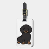 Dachshund hond cartoon bagagelabel (Voorkant verticaal)