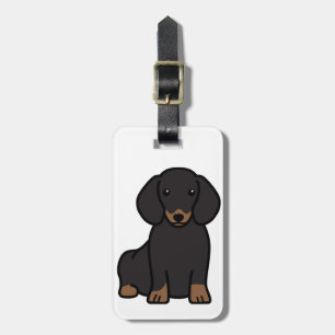 Dachshund hond cartoon bagagelabel