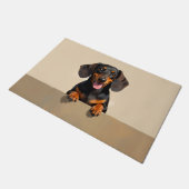 Dachshund Hond Deurmat Kunst (Schuin)