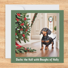 Dachshund Hond Dier Humor Grappig Kerstmis Feestdagenkaart