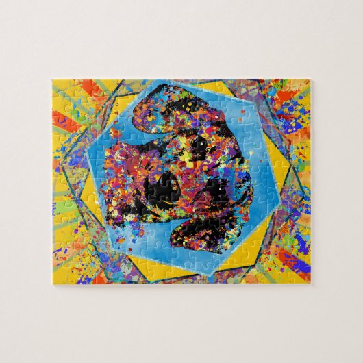 Dachshund-hond - Doxie Abstract gemengd medium Legpuzzel (Horizontaal)