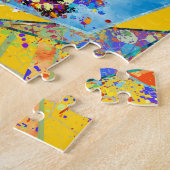 Dachshund-hond - Doxie Abstract gemengd medium Legpuzzel (Zijkant)