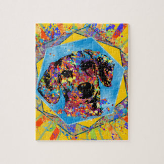 Dachshund-hond - Doxie Abstract gemengd medium Legpuzzel