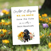 Dachshund hond en wilde bloemen Save the Date
