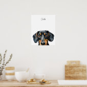 Dachshund hond gepersonaliseerde print (Keuken)