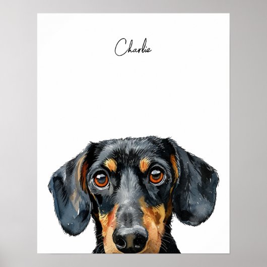 Dachshund hond gepersonaliseerde print (Voorkant)