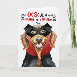 Dachshund Hond Grappig Count DOGcula Halloween Feestdagen Kaart