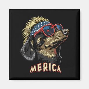 Dachshund hond - Grappige 4 juli Amerikaanse vlag Magneet