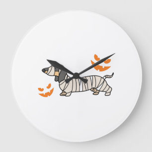 Dachshund Hond Halloween Candy Corn Volle Maan Grote Klok