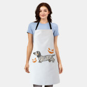 Dachshund Hond Halloween Candy Corn Volle Maan Schort (Gedragen)