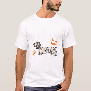 Dachshund hond Halloween Candy Corn Volle Maan T-shirt