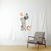 Dachshund Hond Halloween Candy Corn Volle Maan Wandkleed (In Situ (horizontaal))