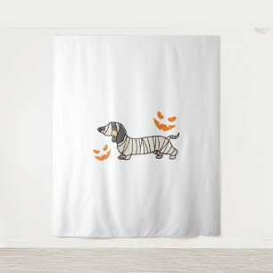 Dachshund Hond Halloween Candy Corn Volle Maan Wandkleed