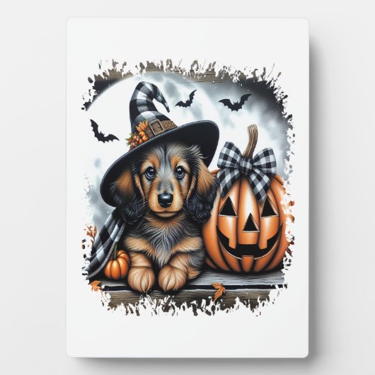 Dachshund Hond Halloween Fotoplaat (voorkant)