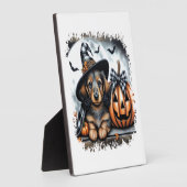 Dachshund Hond Halloween Fotoplaat (Zijkant)