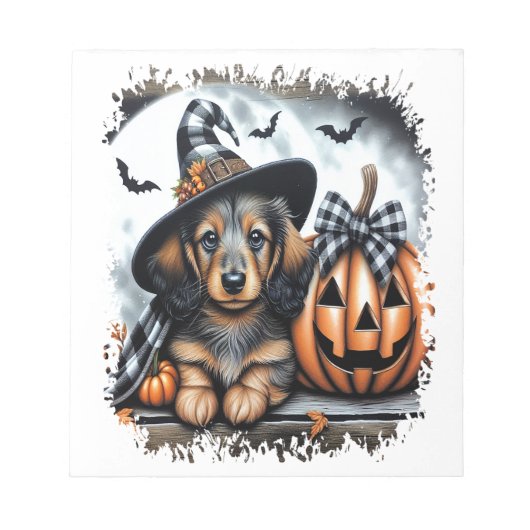 Dachshund Hond Halloween Notitieblok (Voorkant)