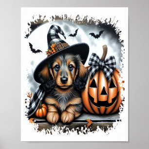 Dachshund Hond Halloween Poster