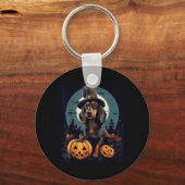 Dachshund hond Halloween Sleutelhanger (Voorkant)