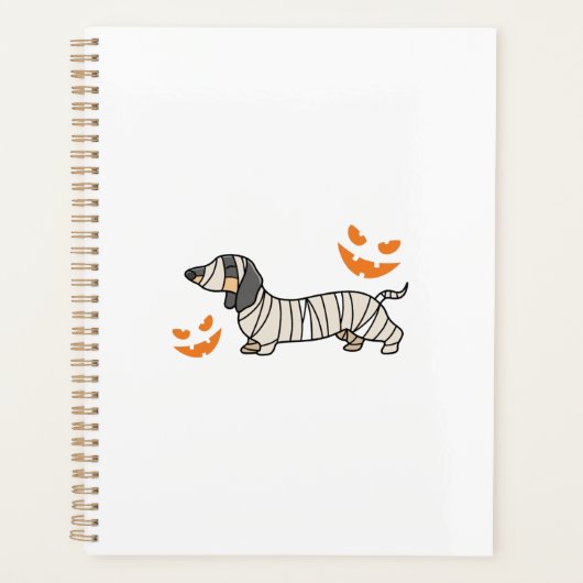 Dachshund hond Halloween snoepmais Volle Maan Planner (Voorkant)