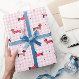 Dachshund Hond Hart Valentijnsdag Cadeaupapier