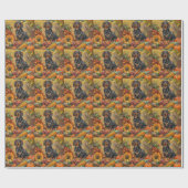 Dachshund hond herfst oogst thanksgiving cadeaupapier (Vlak)