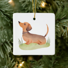 Dachshund Hond | Hond Huisdier Waterverf Keramisch Ornament