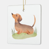 Dachshund Hond | Hond Huisdier Waterverf Keramisch Ornament (Links)