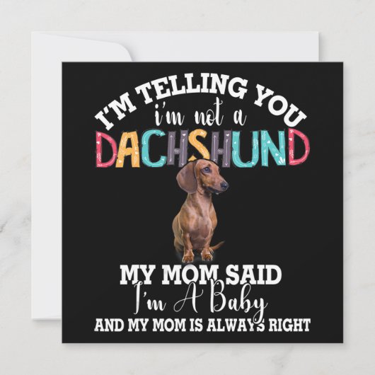 Dachshund-hond Ik zeg je, ik ben geen Dachshund Kaart (Voorkant)