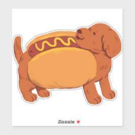 Dachshund Hond in hotdog kostuum Custom-Cut Vinyl Sticker