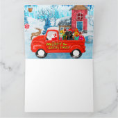 Dachshund hond in Kerstmis bezorgwagen sneeuw Kaart (Binnen)