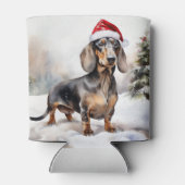 Dachshund Hond in Sneeuw Kerstmis Blikjeskoeler (Achterkant)