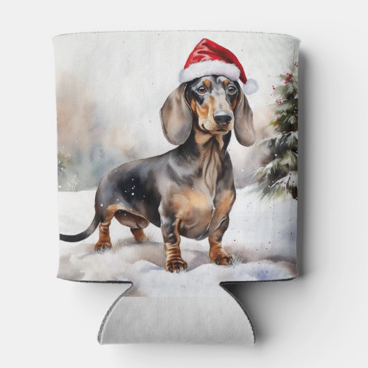 Dachshund Hond in Sneeuw Kerstmis Blikjeskoeler (Achterkant)