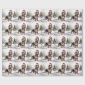 Dachshund Hond in Sneeuw Kerstmis Cadeaupapier (Vlak)