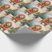 Dachshund-hond in sneeuw Kerstmis Cadeaupapier (Hoek)