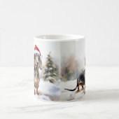 Dachshund Hond in Sneeuw Kerstmis Koffiemok (Center)