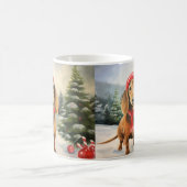 Dachshund Hond in Sneeuw Kerstmis Koffiemok (Center)