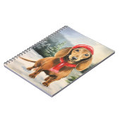 Dachshund Hond in Sneeuw Kerstmis Notitieboek (Linkerzijde)
