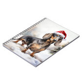 Dachshund Hond in Sneeuw Kerstmis Notitieboek (Linkerzijde)