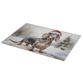Dachshund Hond in Sneeuw Kerstmis Snijplank (Hoek)