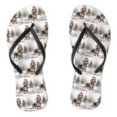 Dachshund Hond in Sneeuw Kerstmis Teenslippers (Voetbed)