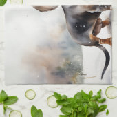 Dachshund Hond in Sneeuw Kerstmis Theedoek (Gevouwen)