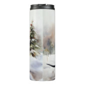 Dachshund Hond in Sneeuw Kerstmis Thermosbeker (Achterkant)