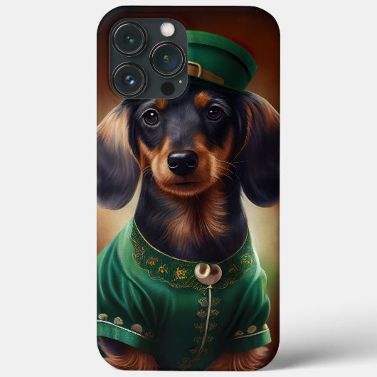 Dachshund hond in St. Patrick's Day jurk Case-Mate iPhone Case (Achterkant)