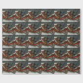 Dachshund Hond Kerst Festief Cadeaupapier (Vlak)