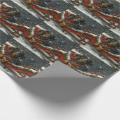 Dachshund Hond Kerst Festief Cadeaupapier (Hoek)