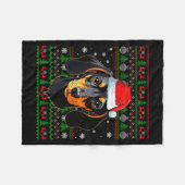 Dachshund Hond Kerst Ugly Sweater Sinterklaas Volw Fleece Deken (Voorkant (Horizontaal))