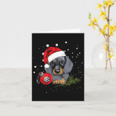 Dachshund hond Kerstboom Licht Sinterklaas Kerstmi Kaart (Gele Bloem)