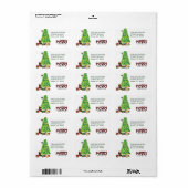 Dachshund Hond Kerstboom Retouradres Label (Full Sheet)
