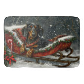Dachshund Hond Kerstfeest Badmat (Voorkant)